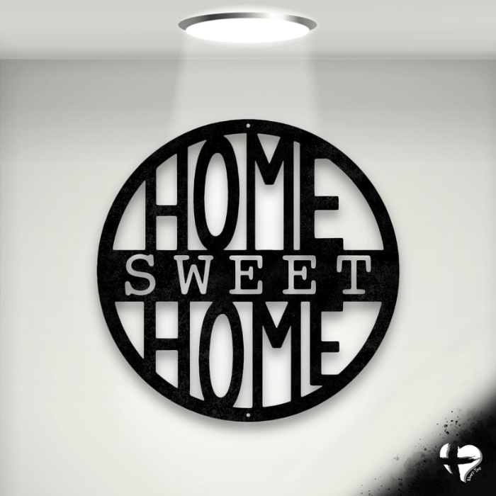 Home Sweet Home Sign Custom Black 12" 