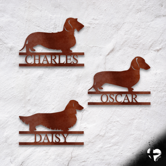 Personalized Dachshund Gift Metal Sign Custom Copper 12" 