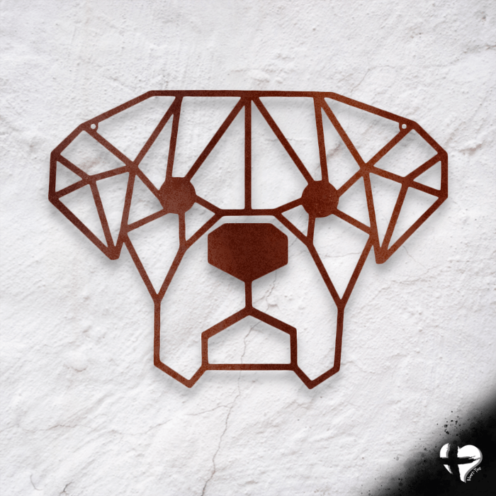 Geometric Dog - Steel Sign Custom Copper 12" 