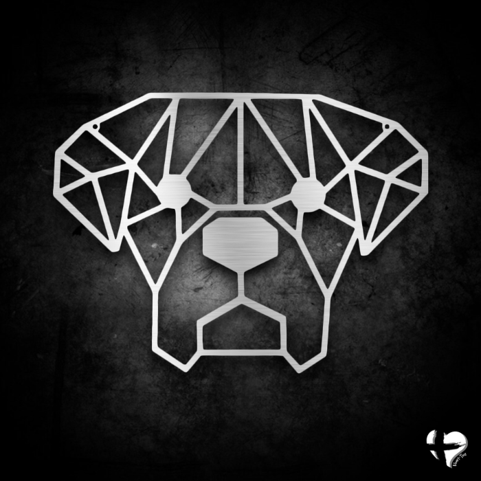 Geometric Dog - Steel Sign Custom Silver 12" 