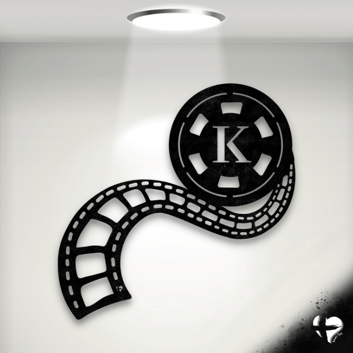 Movie Theatre Sign | Film Reel Wall Art Black Size 12 