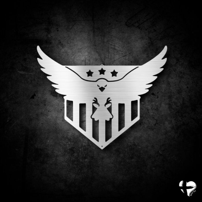 Swooping Eagle - Steel Sign Custom Silver 12" 