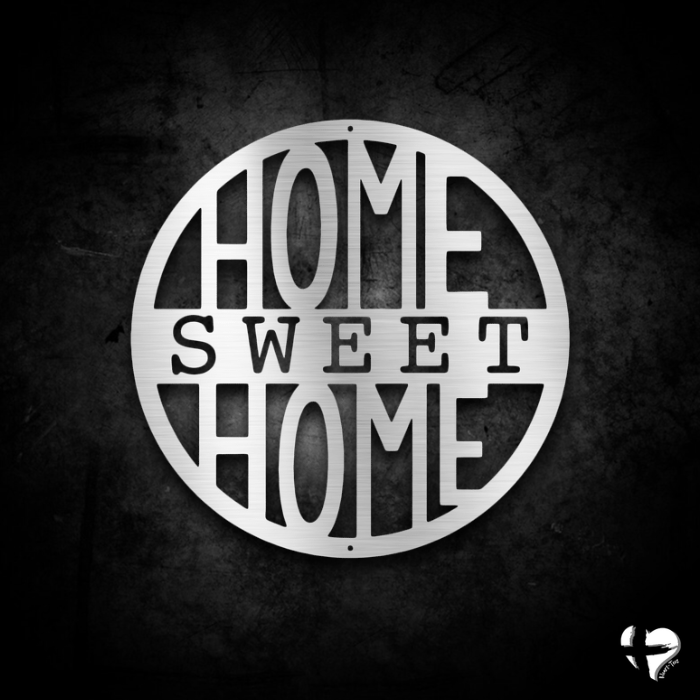Home Sweet Home Sign Custom Silver 12" 