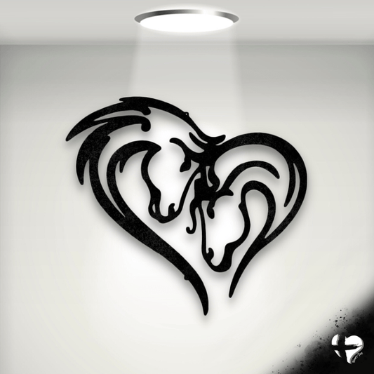 Horse Design Laser Cut Metal Sign Custom Black 12" 