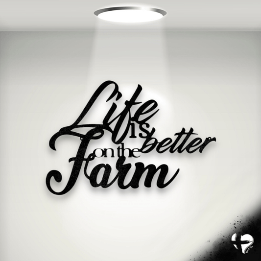 Life is Better on the Farm Quote Wall Art Wall Art Black 12" 