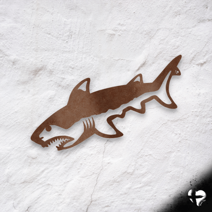 Shark Metal Art Wall Art Copper 12 Inch 