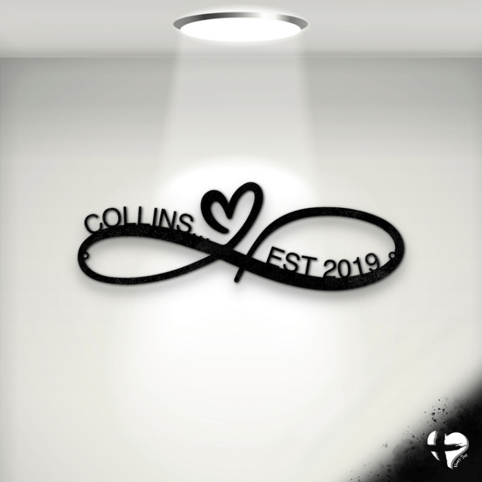Infinity Love Customizable Sign Custom Black 12" 
