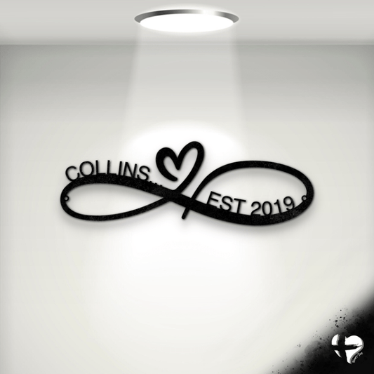 Infinity Love Customizable Sign Custom Black 12" 