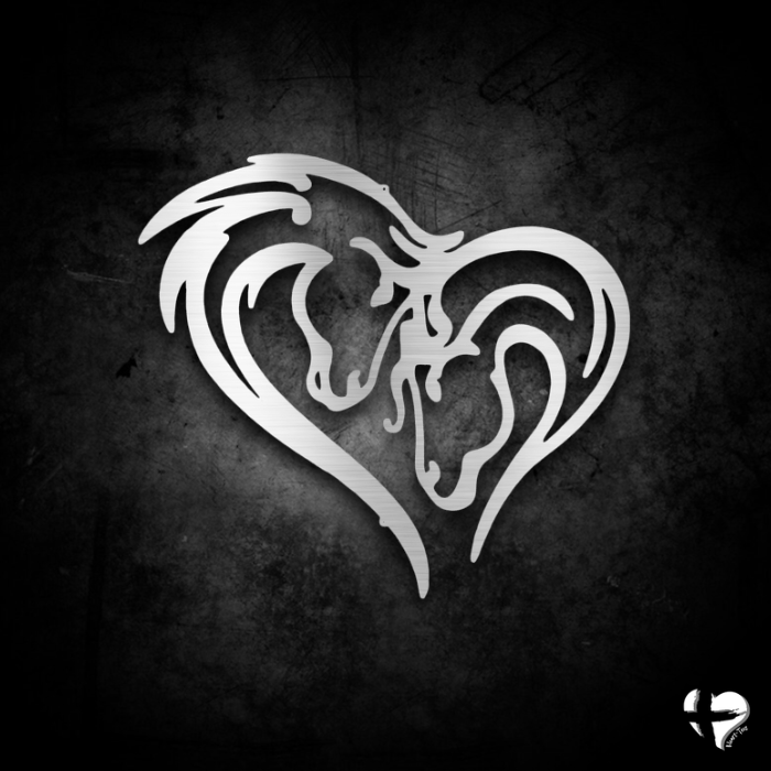 Horse Design Laser Cut Metal Sign Custom Silver 12" 