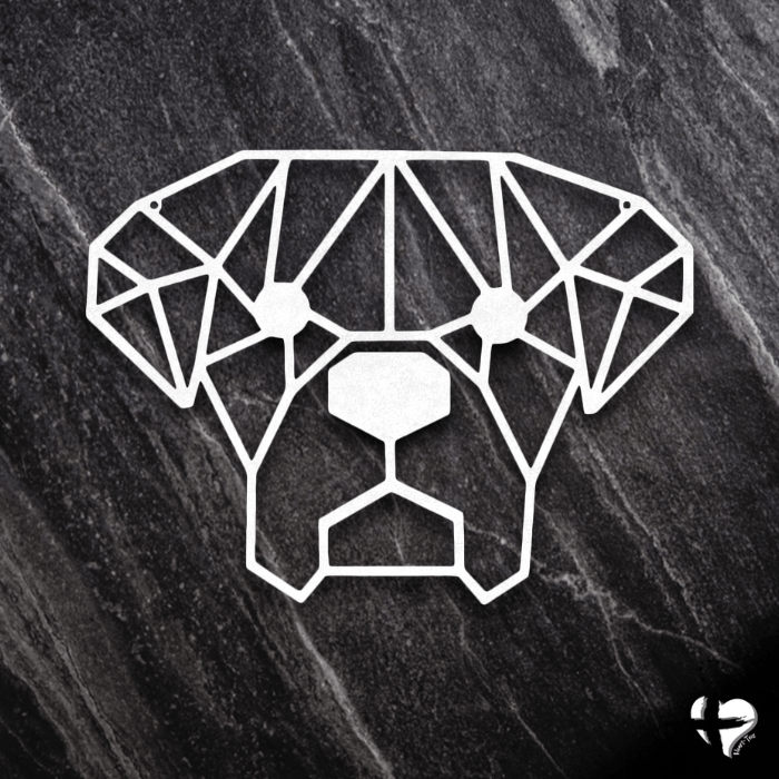 Geometric Dog - Steel Sign Custom White 12" 