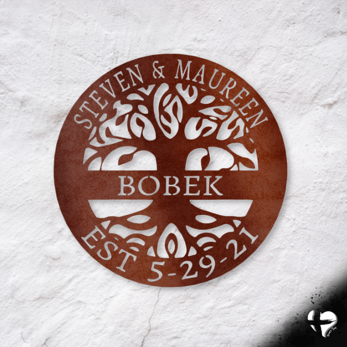 Custom Family Tree Wall Art Custom Copper 12" 
