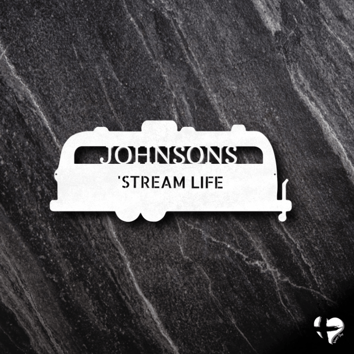 Airstream Camper Decor Custom Name Sign Custom White 12" 