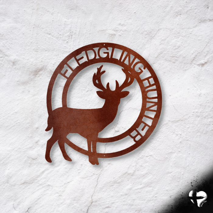 Personalized Stag Head Metal Deer Sign Custom Copper 12" 
