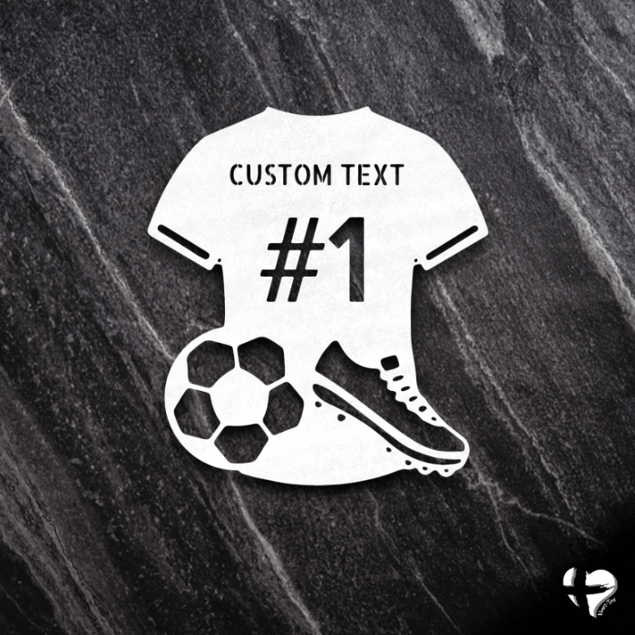 Soccer Jersey Personalized Sign Custom White 12" 