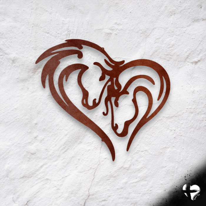 Horse Design Laser Cut Metal Sign Custom Copper 12" 