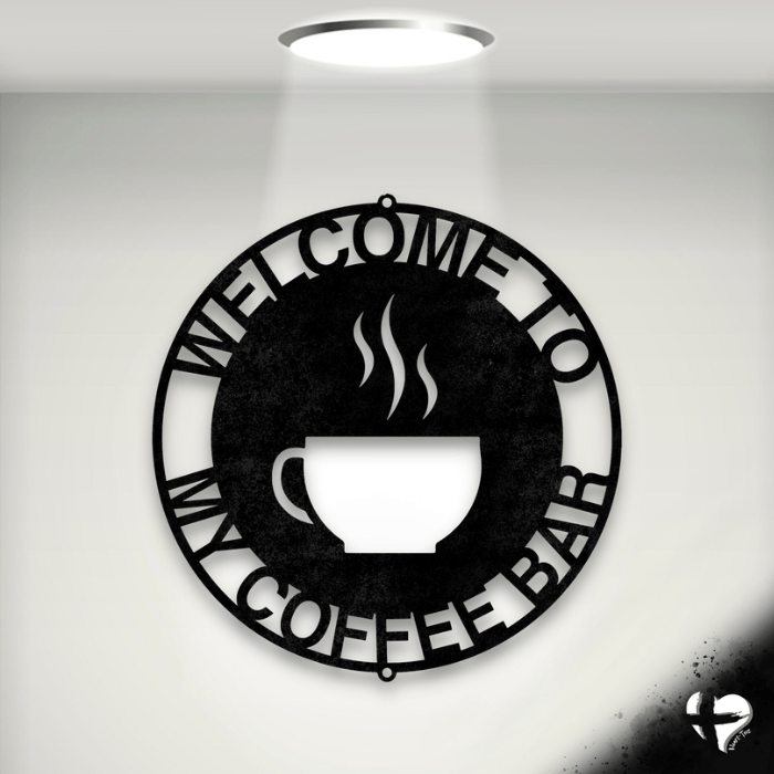 Coffee Haze Metal Sign Custom Black 12" 
