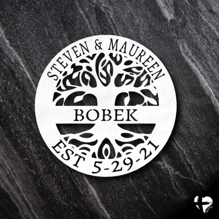 Custom Family Tree Wall Art Custom White 12" 