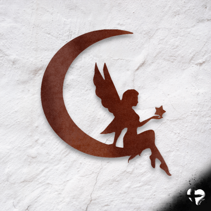 Fairy Moon Metal Wall Art Custom Copper 12" 