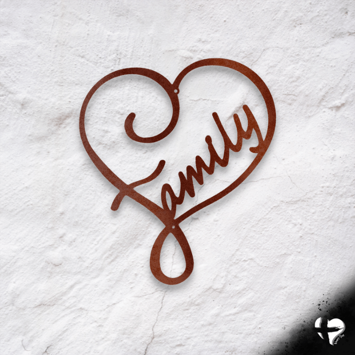 Family Love - Steel Sign Custom Copper 12" 