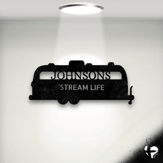 Airstream Camper Decor Custom Name Sign Custom Black 12" 