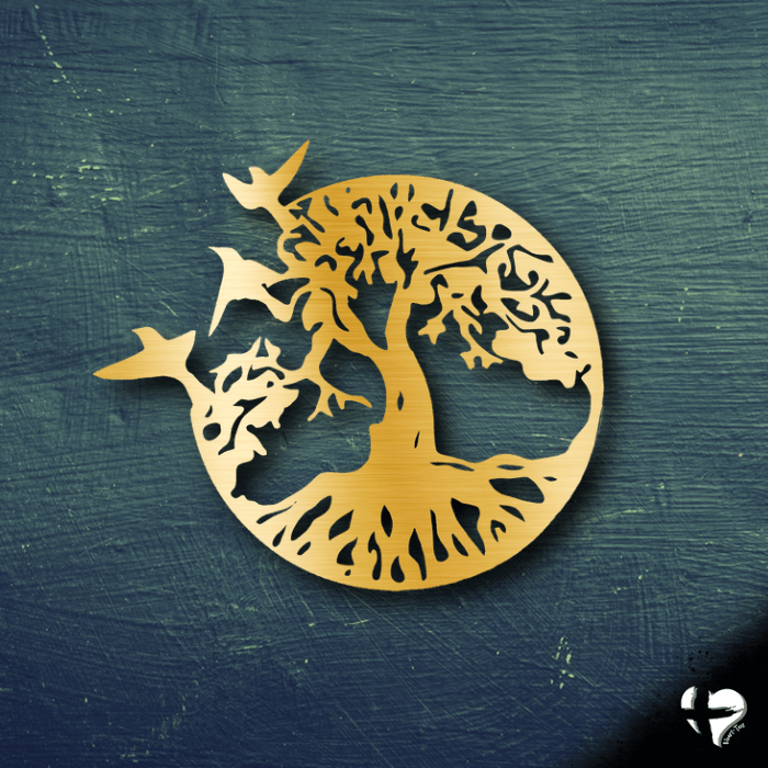 Tree Of Life Metal Wall Art Custom Gold 12" 