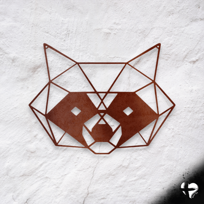 Geometric Raccoon Wall Decor custom Copper 12" 