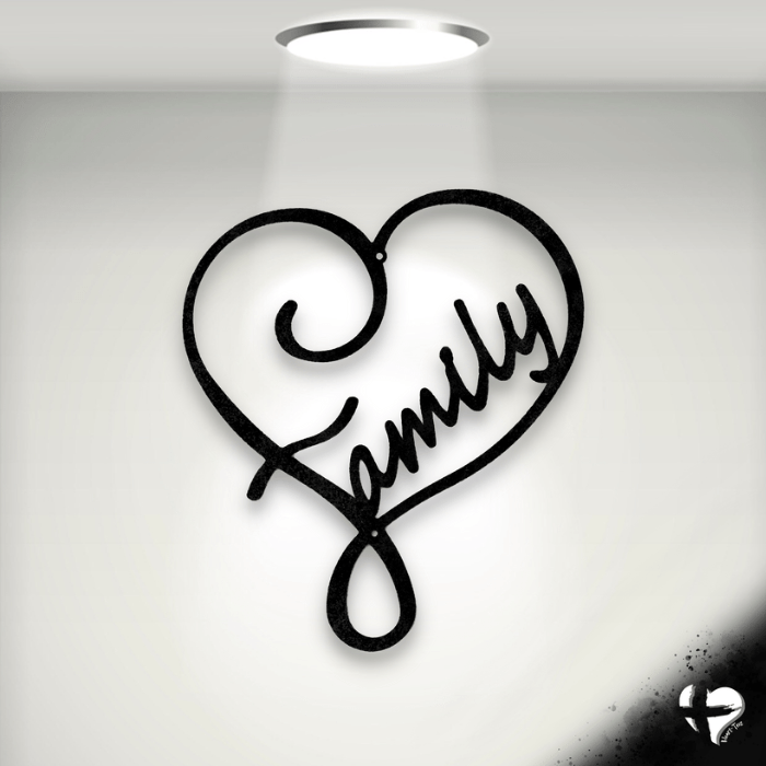 Family Love - Steel Sign Custom Black 12" 