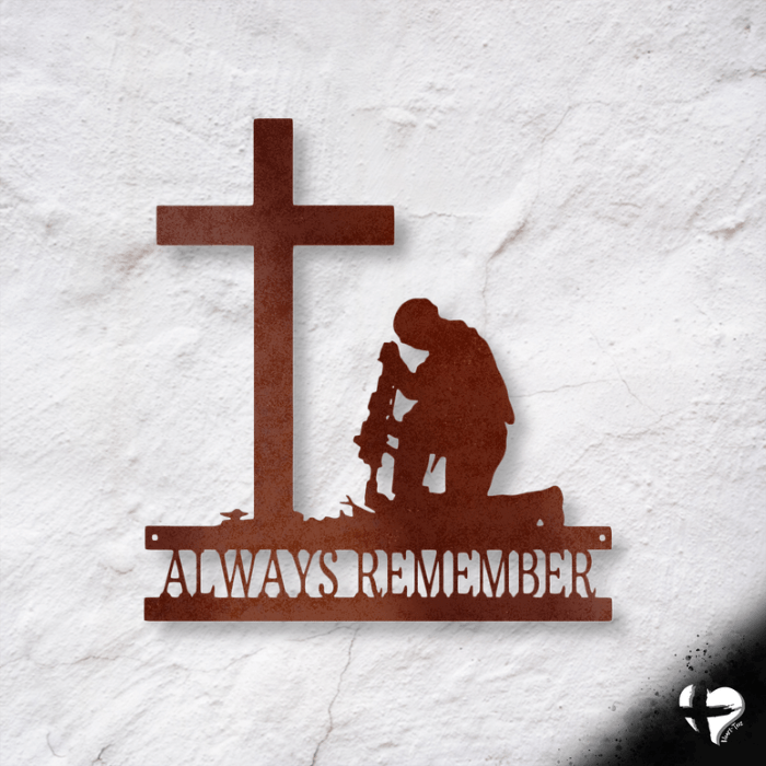 Kneeling Soldier Memorial | Fallen Hero Custom Copper 12" 