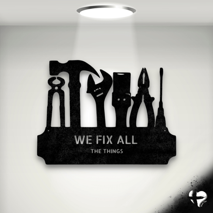Tool Time Custom Sign Custom Black 12" 