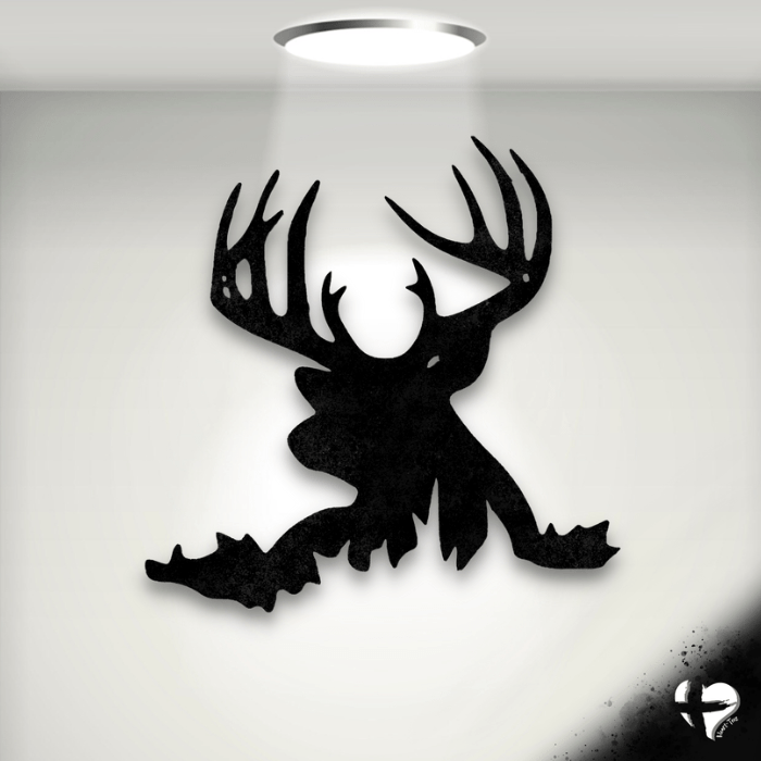Deer Antler Hunter Sign Stag Art Custom Black 12" 