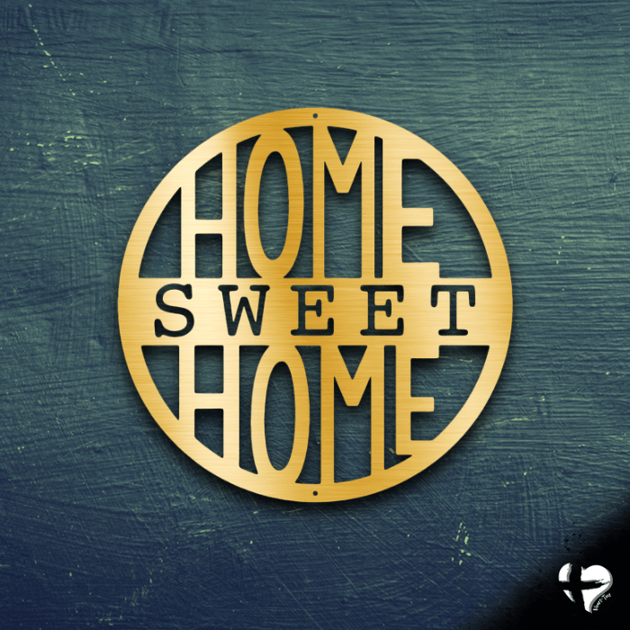 Home Sweet Home Sign Custom Gold 12" 
