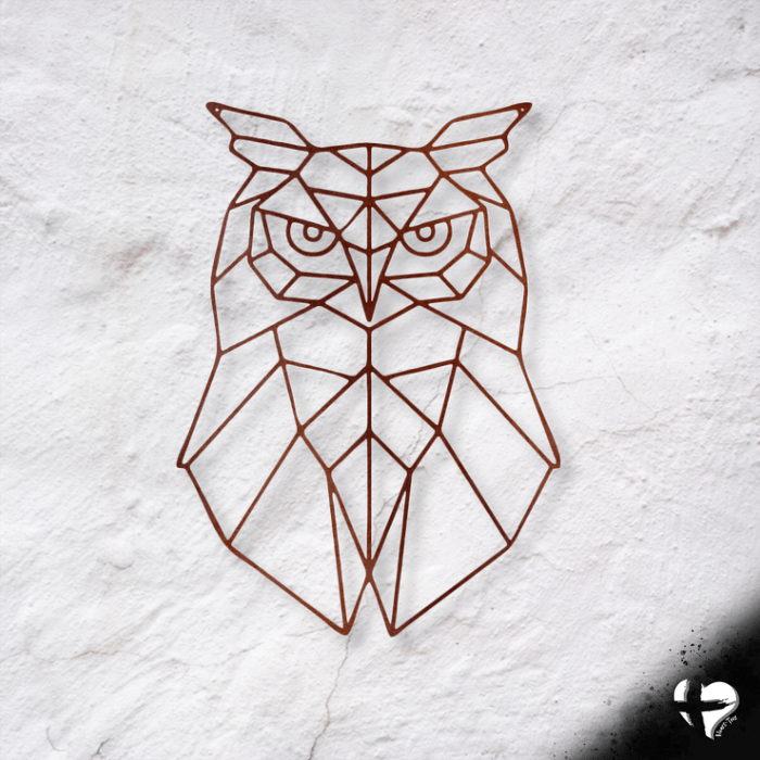 Geometric Owl Gifts Custom Copper 12" 