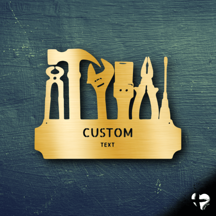 Tool Time Custom Sign Custom Gold 12" 