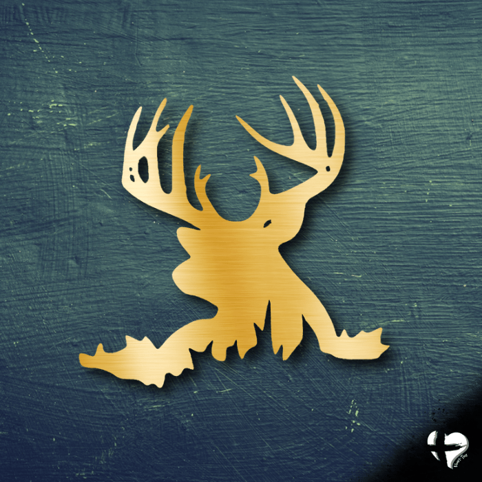 Deer Antler Hunter Sign Stag Art Custom Gold 12" 