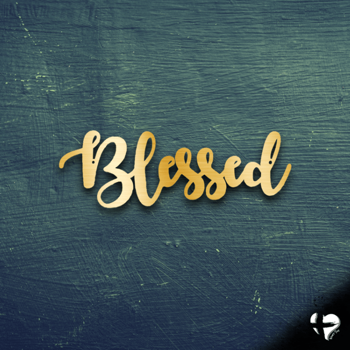 Blessed Sign For Home Decor Custom Gold 12" 