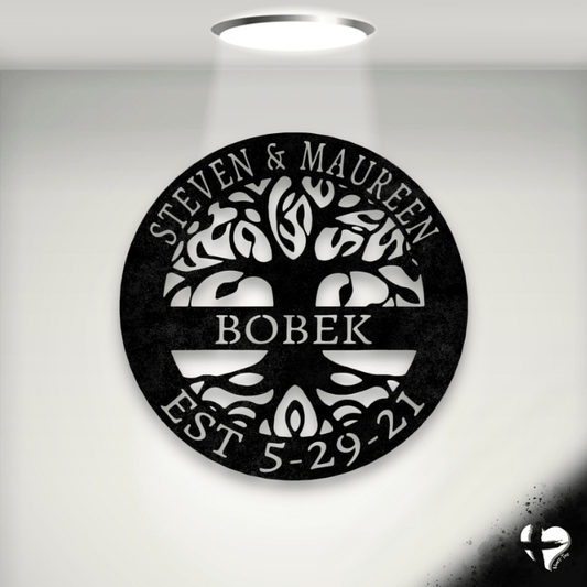 Custom Family Tree Wall Art Custom Black 12" 
