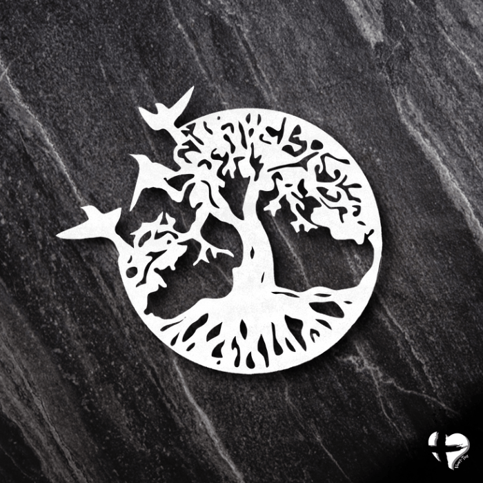 Tree Of Life Metal Wall Art Custom White 12" 