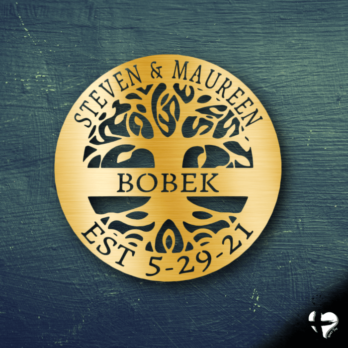 Custom Family Tree Wall Art Custom Gold 12" 