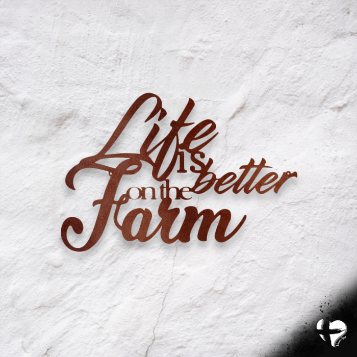 Life is Better on the Farm Quote Wall Art Wall Art Copper 12" 