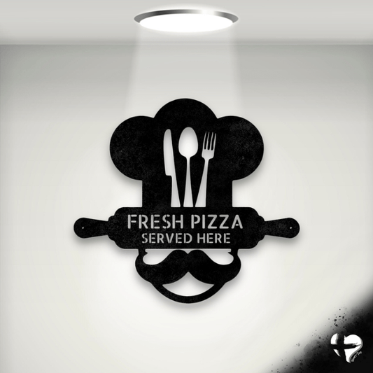 Personal Chef Laser Cut Metal Sign Custom Black 12" 