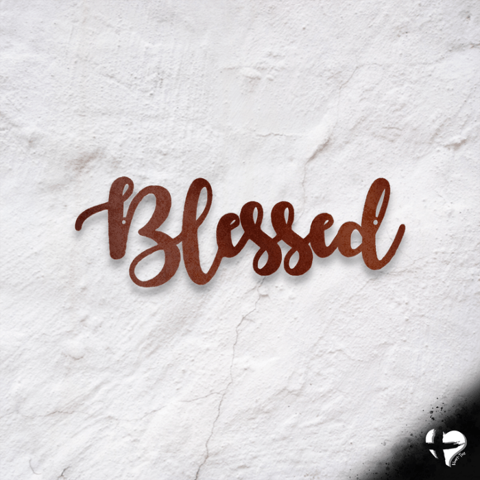 Blessed Sign For Home Decor Custom Copper 12" 