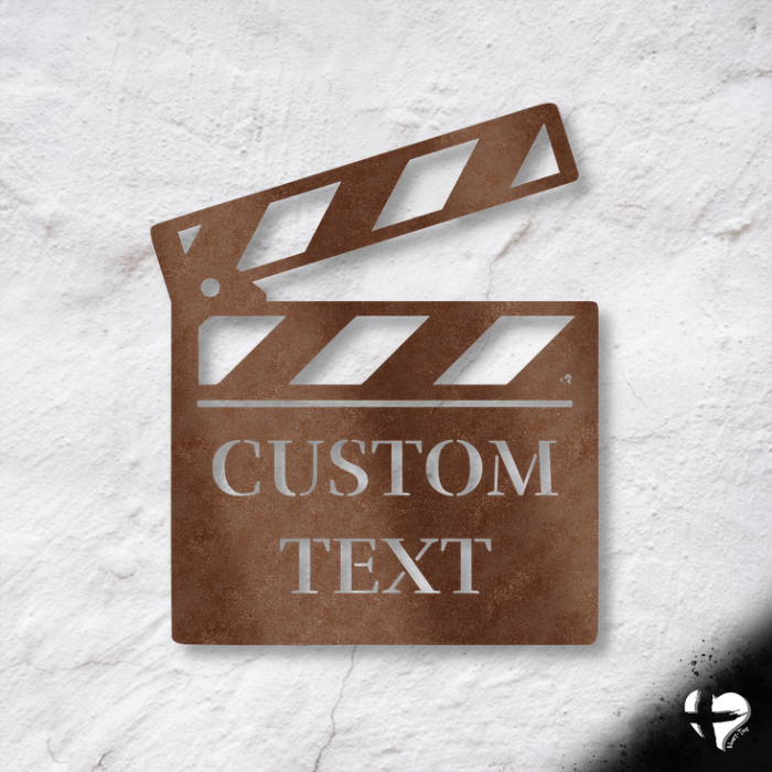 Movie Theatre Sign | Personalized Movie Clapboard Wall Art Bronze Size 12 