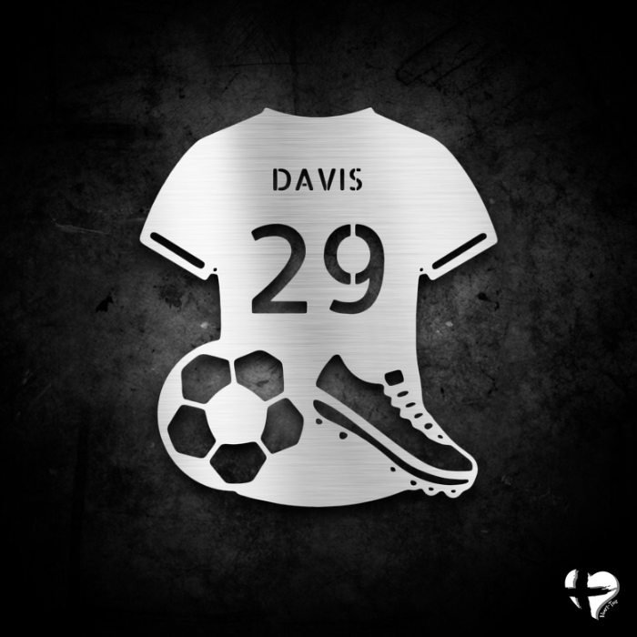 Soccer Jersey Personalized Sign Custom Silver 12" 