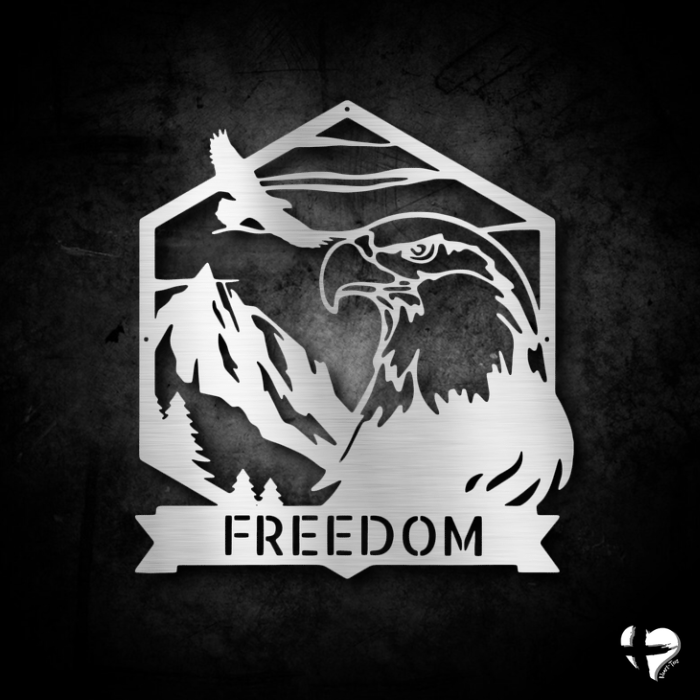 Personalized Bald Eagle Sign Custom Silver 12" 