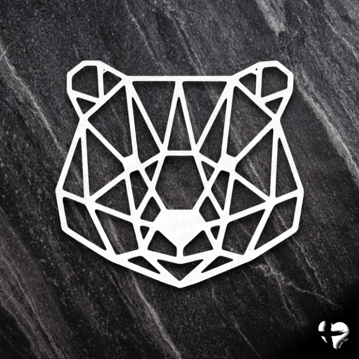 Bear Geometric Animal Sign custom White 12" 