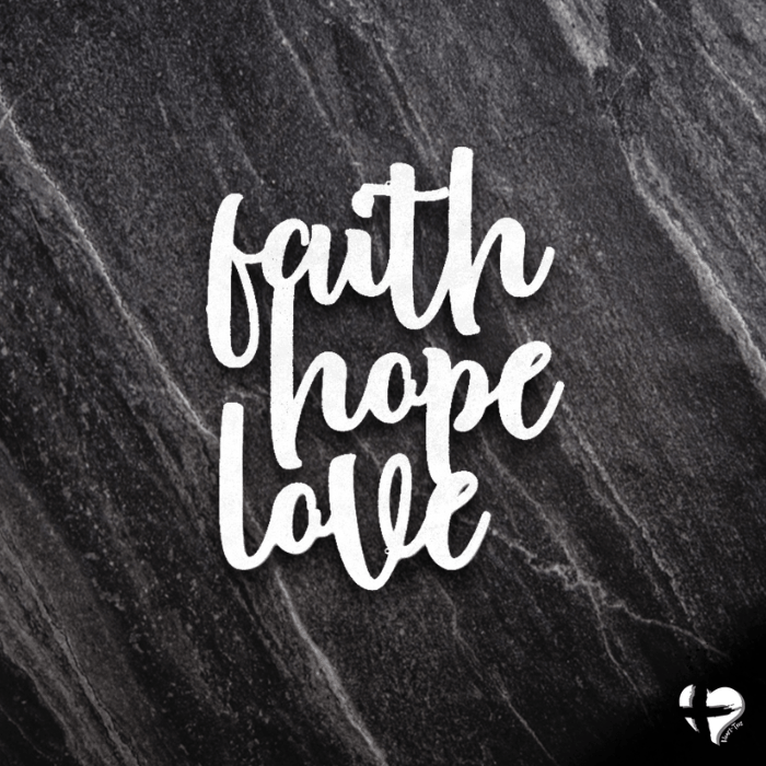 Faith Hope Love Script Laser Cut Metal Sign Custom White 12" 