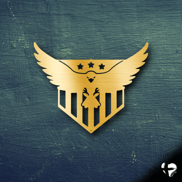 Swooping Eagle - Steel Sign Custom Gold 12" 