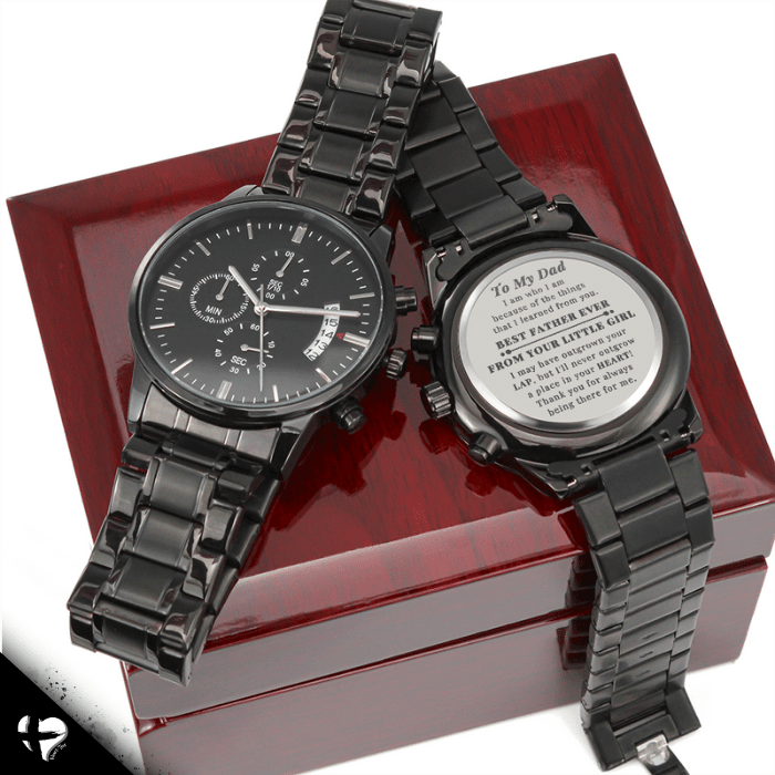 Dad - Always In Your Heart - Engraved Watch From Daughter Watches Luxury Box with LED Light 