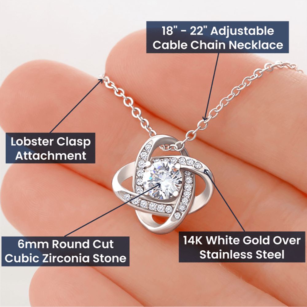 Wife - My Home My Heart - Love Knot Necklace HGF#228LK-P2V7 Jewelry 