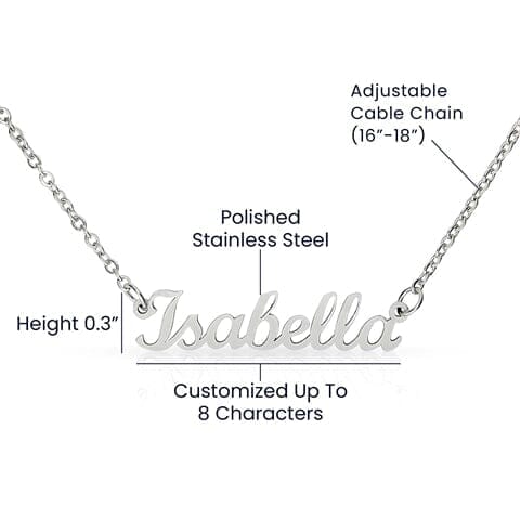 Wife - Today Tomorrow & Always - Name Necklace HGF#239NNb Jewelry 